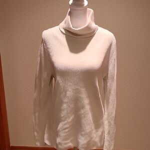 Croft & Barrow Cream Cowl Neck Sweater Size XL